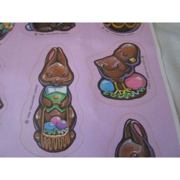 Chocolate Scented Easter Stickers Vintage Hallmark 1983 A Single Sheet - Picture 6 of 11
